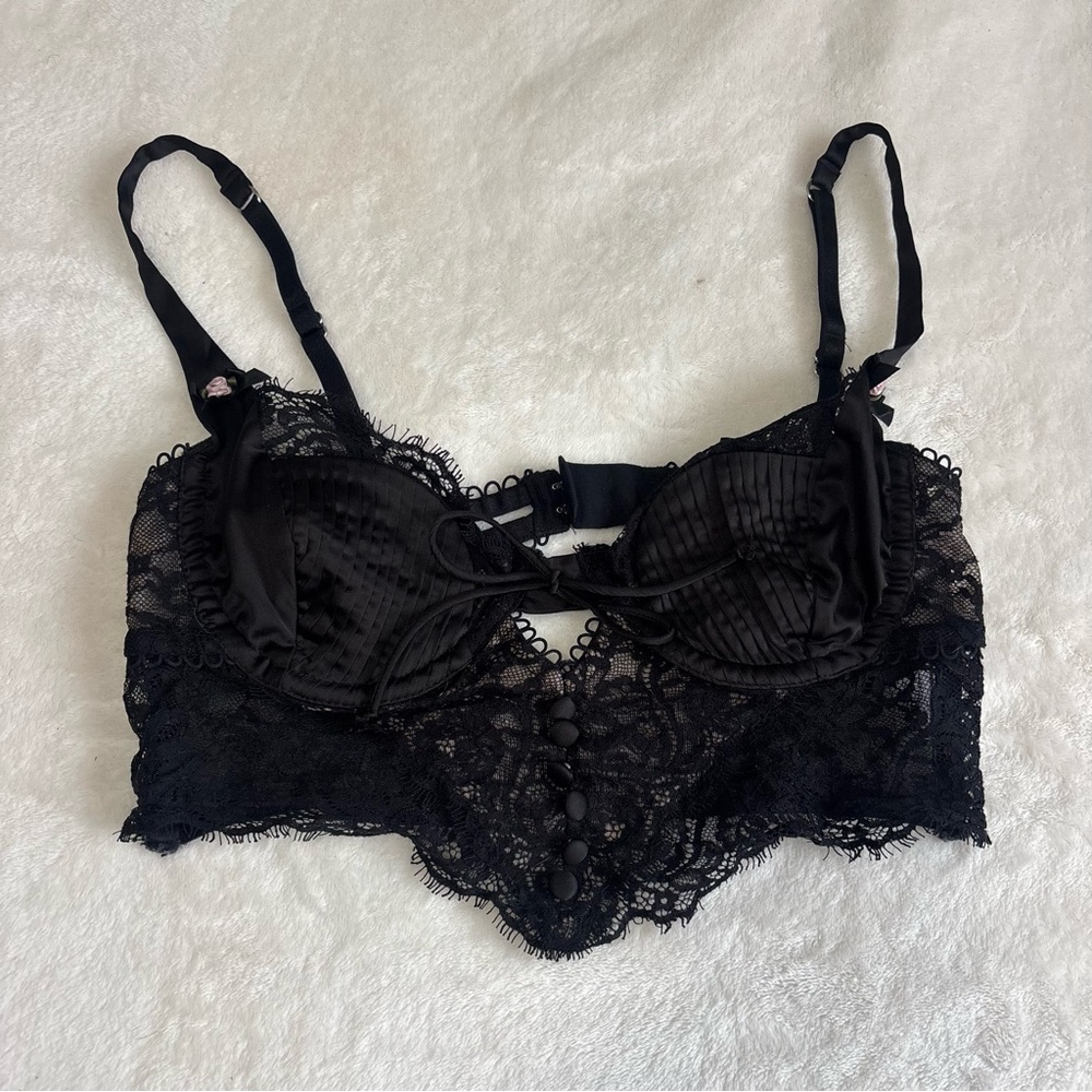 For Love And Lemons Black Lace Bra